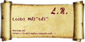 Loibl Máté névjegykártya