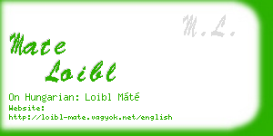 mate loibl business card