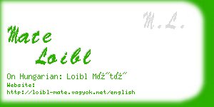 mate loibl business card